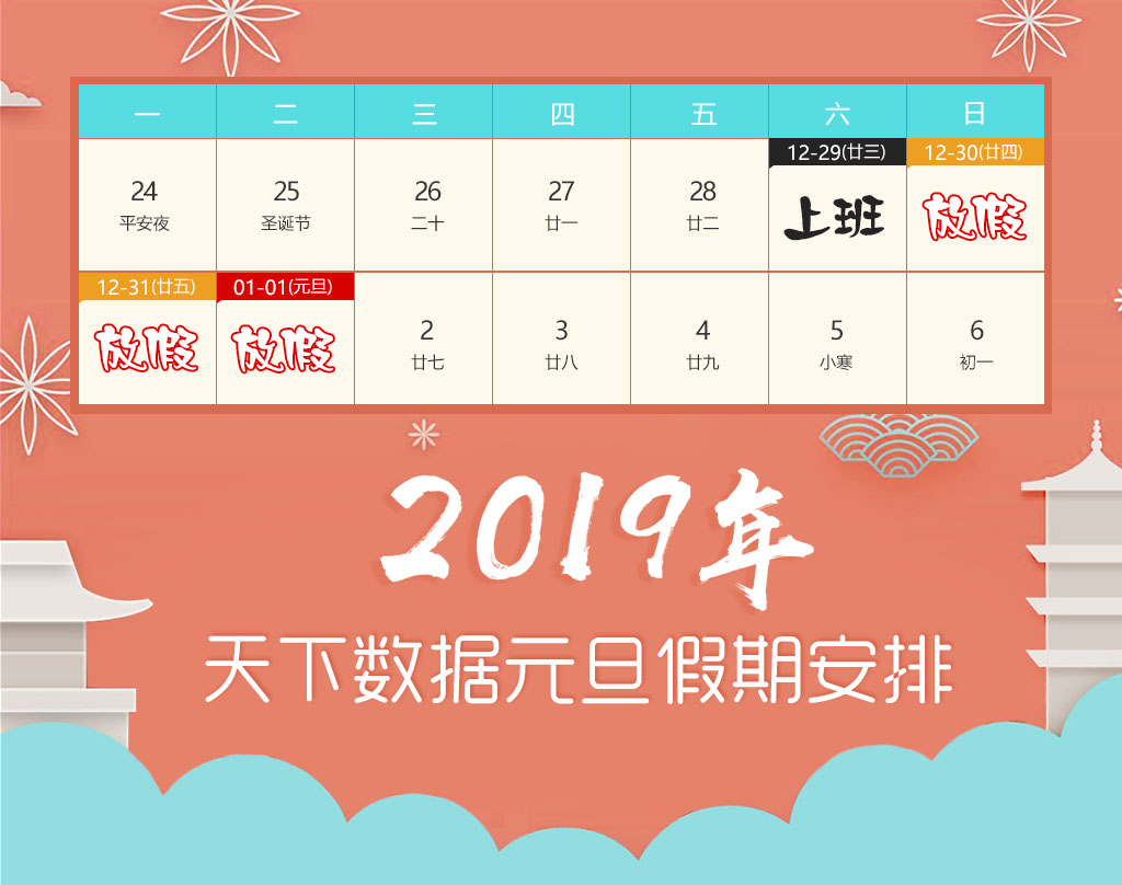 �P������(sh��)��(j��)2019��Ԫ���ż�֪ͨ����