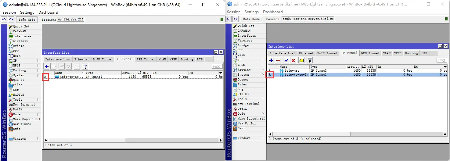 �ڷ���(w��)����ʹ��MikroTik RouterOS�ڔ�(sh��)��(j��)����֮�g��������